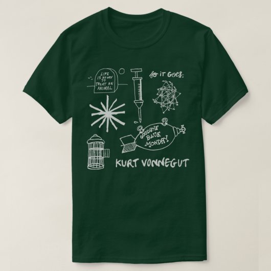 Ode aan Vonnegut Pattern WhiteGreen T-shirt (Design voorkant)