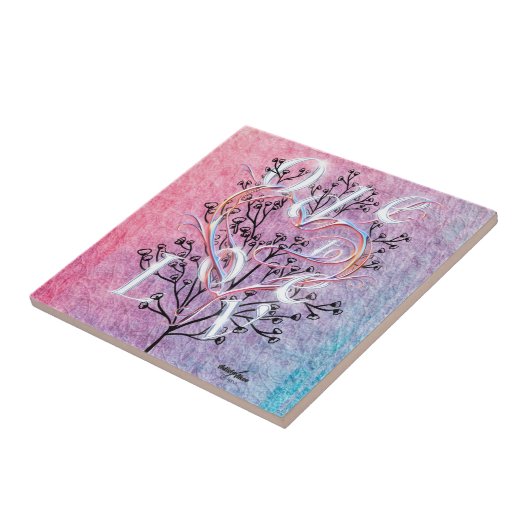 Ode to Love Ceramic Tegel door Poet Adiela Akoo Tegeltje (Zijkant)