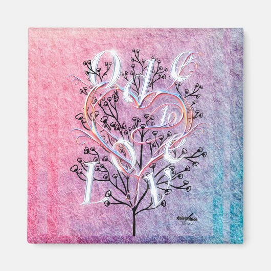 Ode to Love Square Magnet (Voorkant)