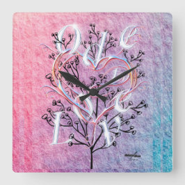 Ode to Love Square Wall klok
