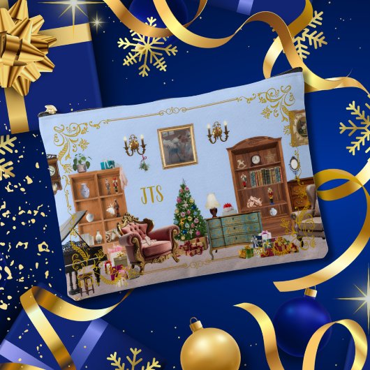 Ode to Nutcracker Ballet Blue Large Accessory Bag Etui