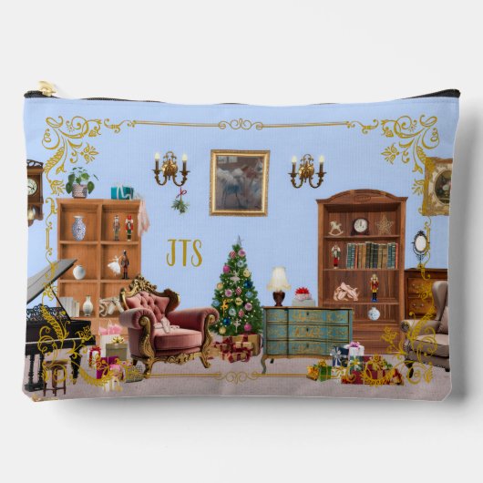 Ode to Nutcracker Ballet Blue Large Accessory Bag Etui (Voorkant)