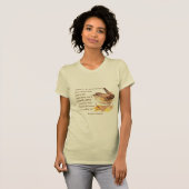 "Ode to Spring" Waterverf Natuur bruine vogel T-shirt (Voorkant volledig)