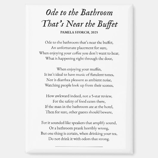 Ode to the Bathroom That's Near the Buffet Poem Magneet (Voorkant)