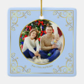 Ode to The Nutcracker Ballet Blue Custom Photo Keramisch Ornament (Achterkant)