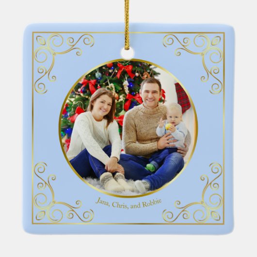 Ode to The Nutcracker Ballet Blue Custom Photo Keramisch Ornament (Achterkant)