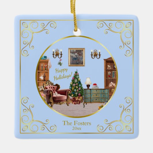 Ode to The Nutcracker Ballet Blue Custom Photo Keramisch Ornament (Voorkant)