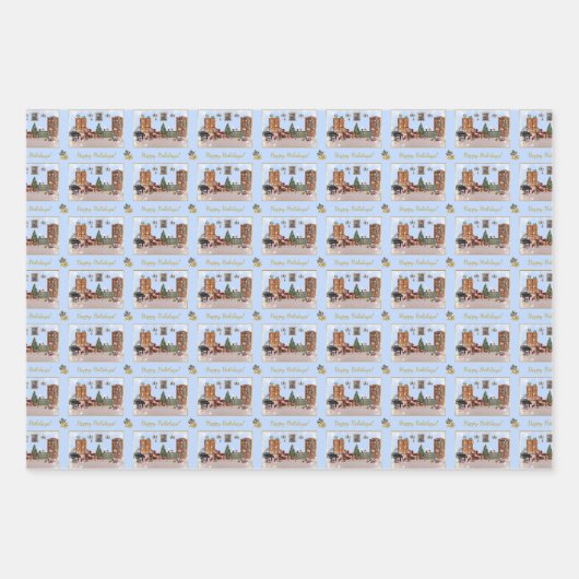 Ode to The Nutcracker Ballet Blue Inpakpapier Vel (Voorkant)