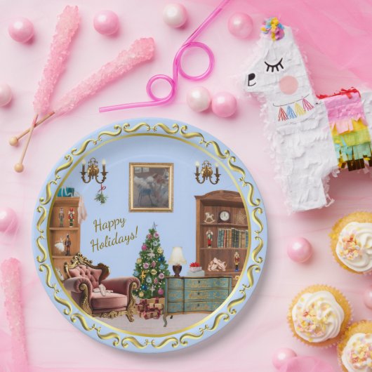 Ode to The Nutcracker Ballet Blue  Papieren Bordje (Feest)