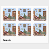 Ode to The Nutcracker Ballet Blue Vierkante Sticker (Vel)