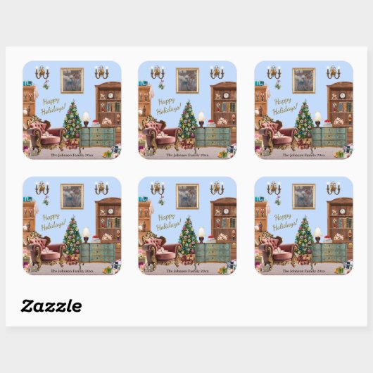 Ode to The Nutcracker Ballet Blue Vierkante Sticker (Vel)