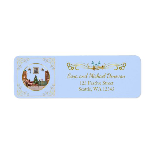 Ode to The Nutcracker Blue Tile Address Label (Voorkant)