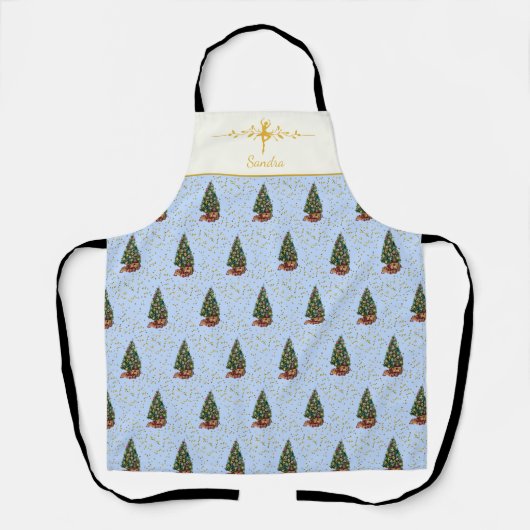 Ode to The Nutcracker Blue Tree Gold Accent Schort (Voorkant)