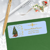 Ode to The Nutcracker Tree Blue Address Label