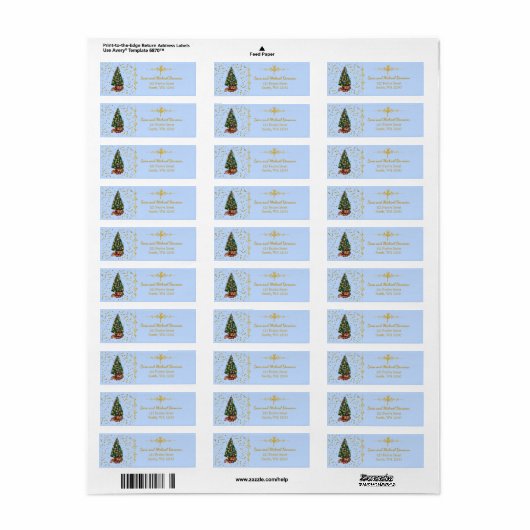 Ode to The Nutcracker Tree Blue Address Label (Full Sheet)