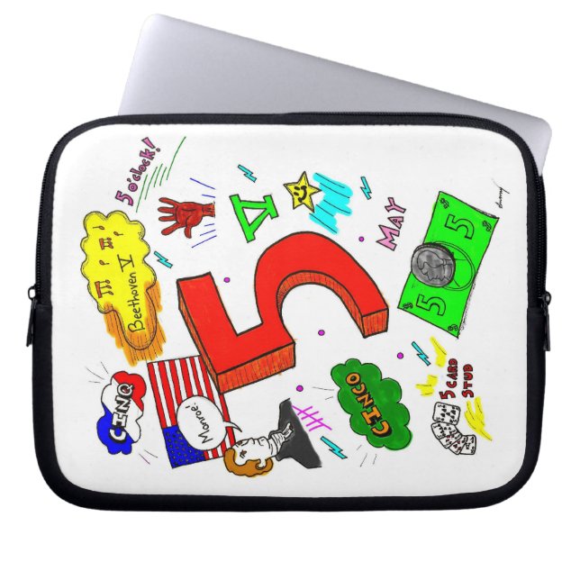 Ode tot vijf laptophoes laptop sleeve (Voorkant)