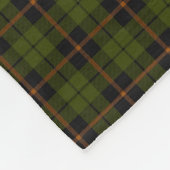 Odee leger groen plaid zwart sinaasappel streep fleece deken (Hoek)