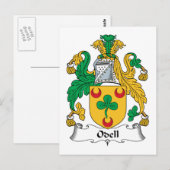 Odell Family Crest Briefkaart (Voorkant / Achterkant)