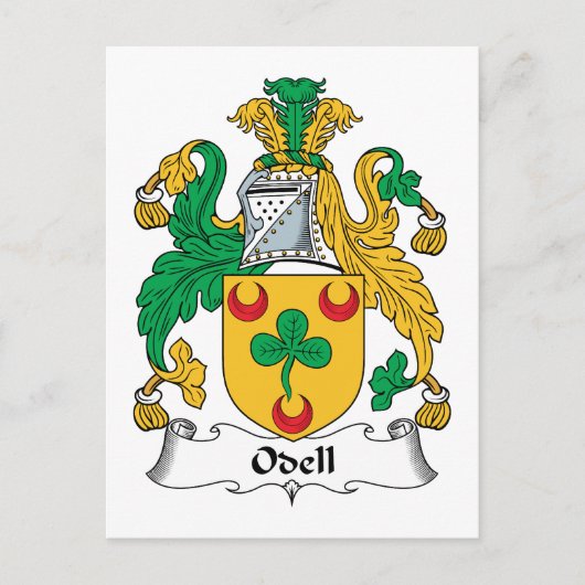 Odell Family Crest Briefkaart (Voorkant)