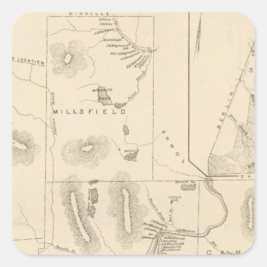 Odell, Millsfield, Dummer, Cambridge Vierkante Sticker (Voorkant)
