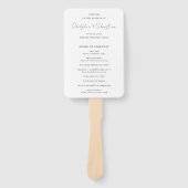 Odelphia Modern Script Elegant Huwelijksprogramma Handwaaier (Voorkant)