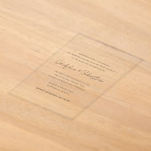 Odelphia Modern Script Minimaal Elegant Huwelijk Acryl Uitnodigingen (Laagn)