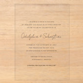 Odelphia Modern Script Minimaal Elegant Huwelijk Acryl Uitnodigingen (Voorkant)
