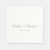 Odelphia Modern Script Minimal Elegant Huwelijk Servet (Voorkant)