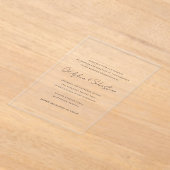 Odelphia Modern Script minimale elegante bruiloft Acryl Uitnodigingen (Laagn)