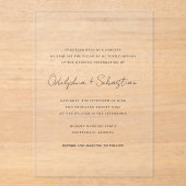 Odelphia Modern Script minimale elegante bruiloft Acryl Uitnodigingen (Voorkant)