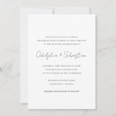 Odelphia Modern Script minimale elegante bruiloft Kaart (Voorkant)