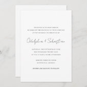 Odelphia Modern Script minimale elegante bruiloft Kaart (Voorkant / Achterkant)