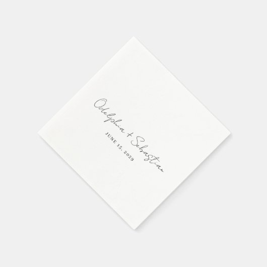 Odelphia Modern Script minimale elegante bruiloft Servet (Hoek)