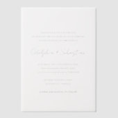 Odelphia Modern Script minimale elegante bruiloft Vellum Uitnodigingen (Voorkant)