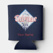 Odense City Denmark Retro Viking  Souvenir Blikjeskoeler (Achterkant)