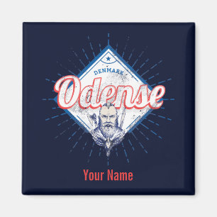 Odense City Denmark Retro Viking Souvenir Magneet