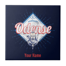 Odense City Denmark Retro Viking  Souvenir Tegeltje