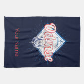 Odense City Denmark Retro Viking  Souvenir Theedoek (Horizontaal)