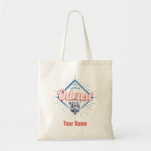 Odense City Denmark Retro Viking  Souvenir Tote Bag