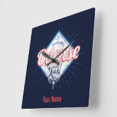 Odense City Denmark Retro Viking  Souvenir Vierkante Klok (Hoek)