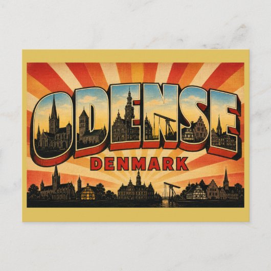 Odense Denemarken Literair Briefkaart (Voorkant)