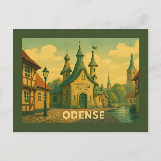 Odense Denemarken Literair Briefkaart (Voorkant)