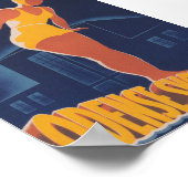 Odense Denmark, Swimmer, Vintage Travel Poster (Hoek)