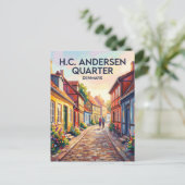 Odense H.C. Andersen Kwartier Denemarken Briefkaart (Staand voorkant)