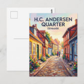 Odense H.C. Andersen Kwartier Denemarken Briefkaart (Voorkant / Achterkant)