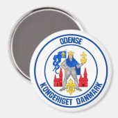 Odense Round Emblem Magneet (Voorkant / Achterkant)