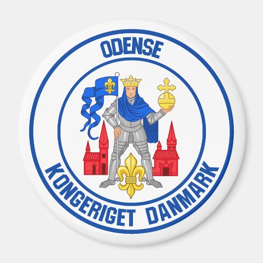 Odense Round Emblem Magneet (Voorkant)