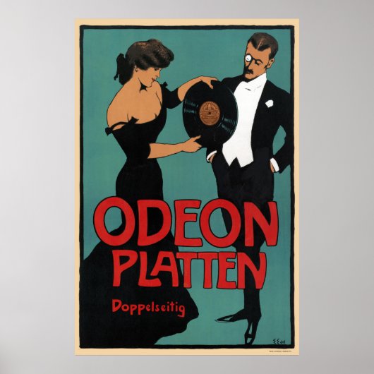 Odeon Platten Germany Vintage Poster 1900 (Voorkant)