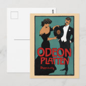 Odeon Platten Germany Vintage Poster 1900 Briefkaart (Voorkant / Achterkant)