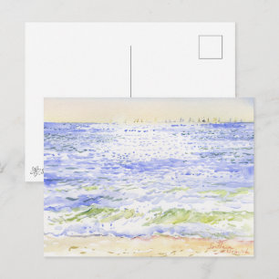 Odesa Ochtend Zee Aquarel met Zeilboten Briefkaart